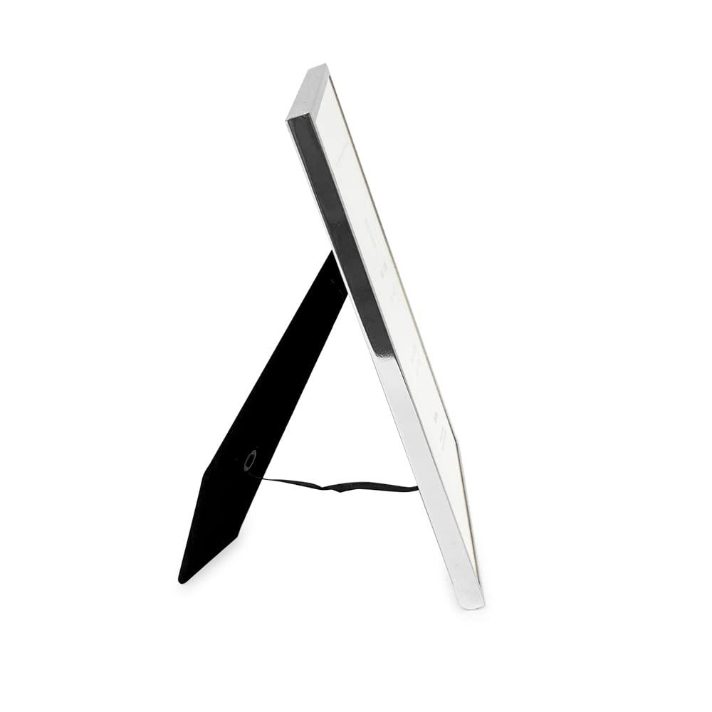 Isaac Jacobs 6x8 Matted 4x6 Silver Metal Picture Frame, Classic Metal Photo Frame Made For Tabletop & Hanging Display, Home and Office Dcor, Photo Gallery and Wall Art