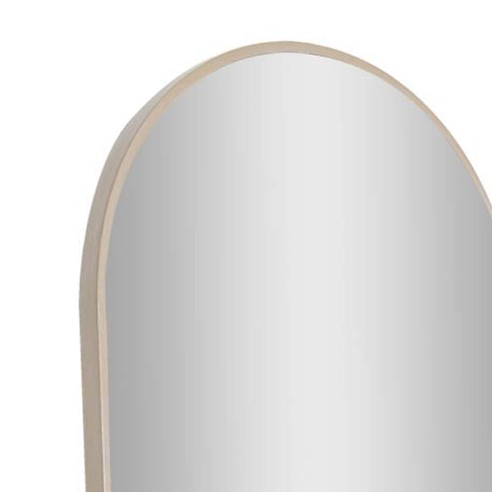 Head West Metal and Wood Oval Cheval Swivel Floor Mirror with Shelf - 22" x 67" x 15.25"
