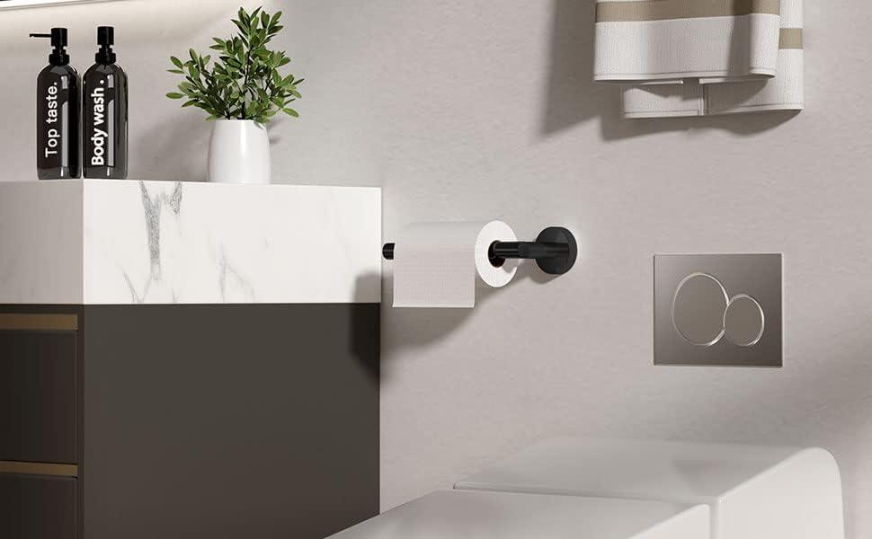 Matte Black Stainless Steel Wall Mounted Toilet Paper Holder