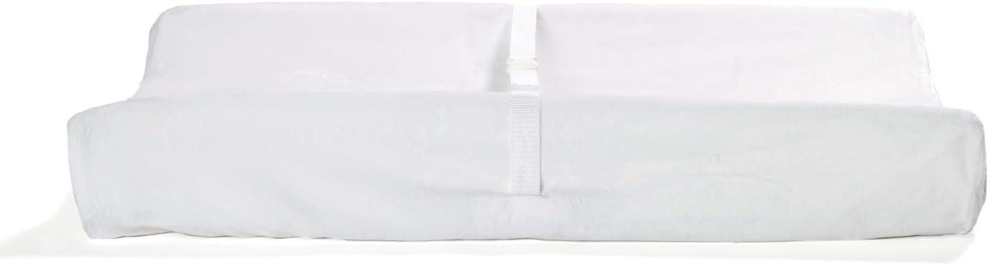 Badger Basket Badger Basket Contoured Foam Diaper Changing Pad with Removable Cover for Babies, White