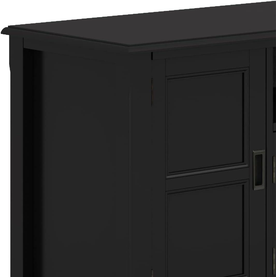 Burlington SOLID WOOD 72"Wide  TV Media Stand in Black  For TVs up to 80 inches