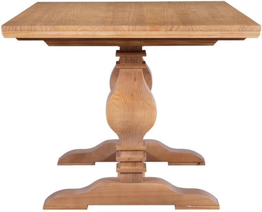 Pemberly Row Transitional Solid Pine Wood Dining Table in Rustic Honey Brown