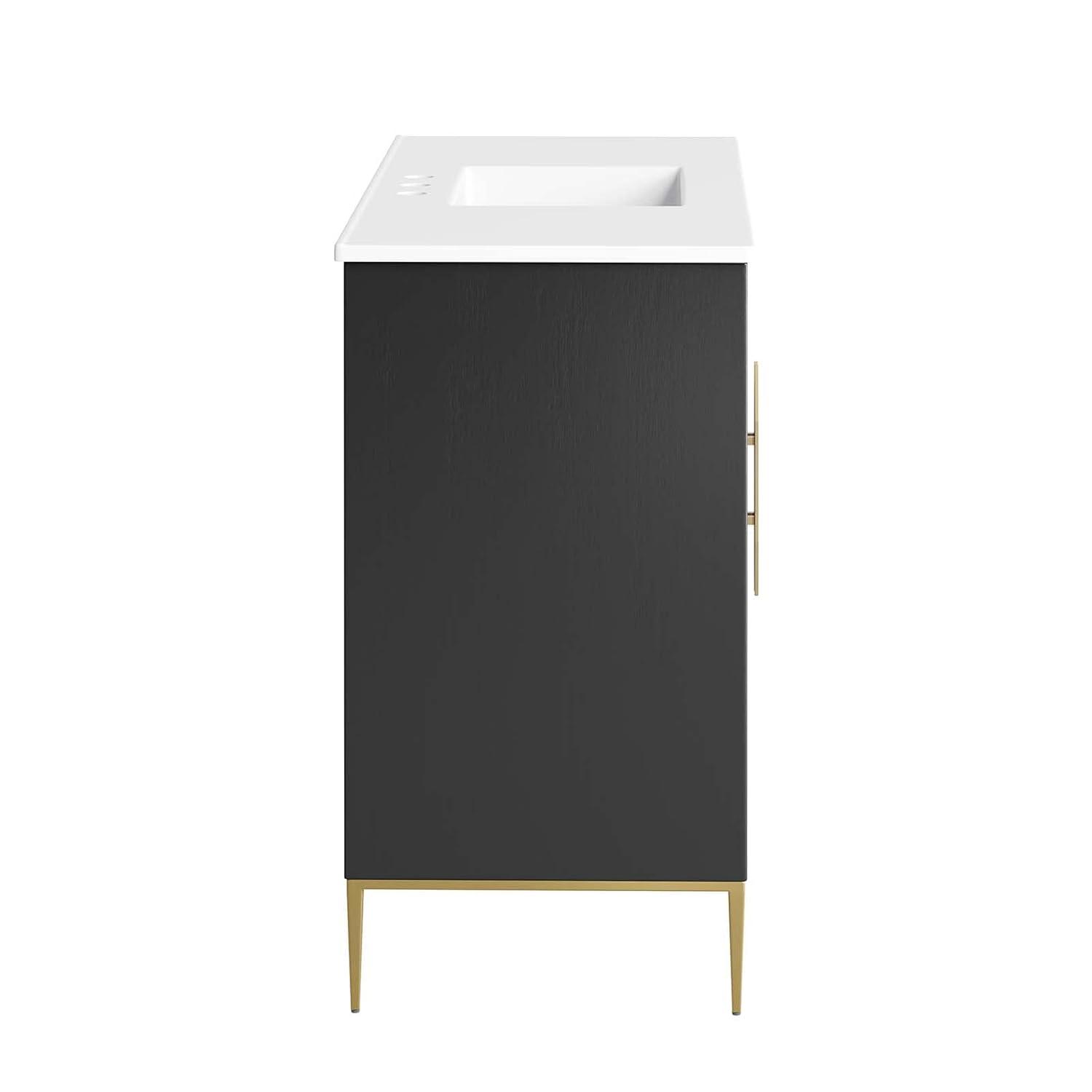 Modway Awaken 48" Bathroom Vanity in White Black