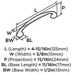 Satin Nickel 3-3/4" Modern Cabinet Pull with Mounting Hardware