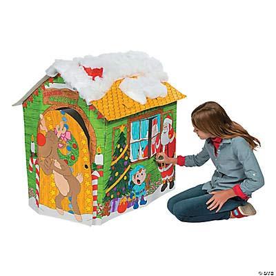 DIY Cardboard Santa Workshop Playhouse for Kids