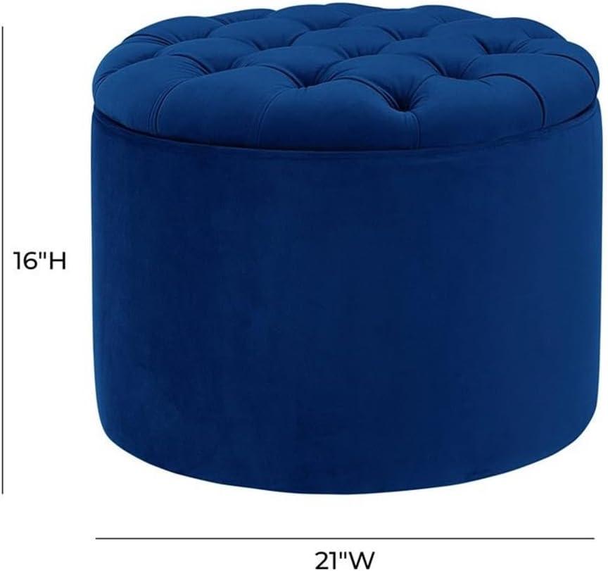 WTYNKAE Queen Velvet  Ottoman  Navy Blue