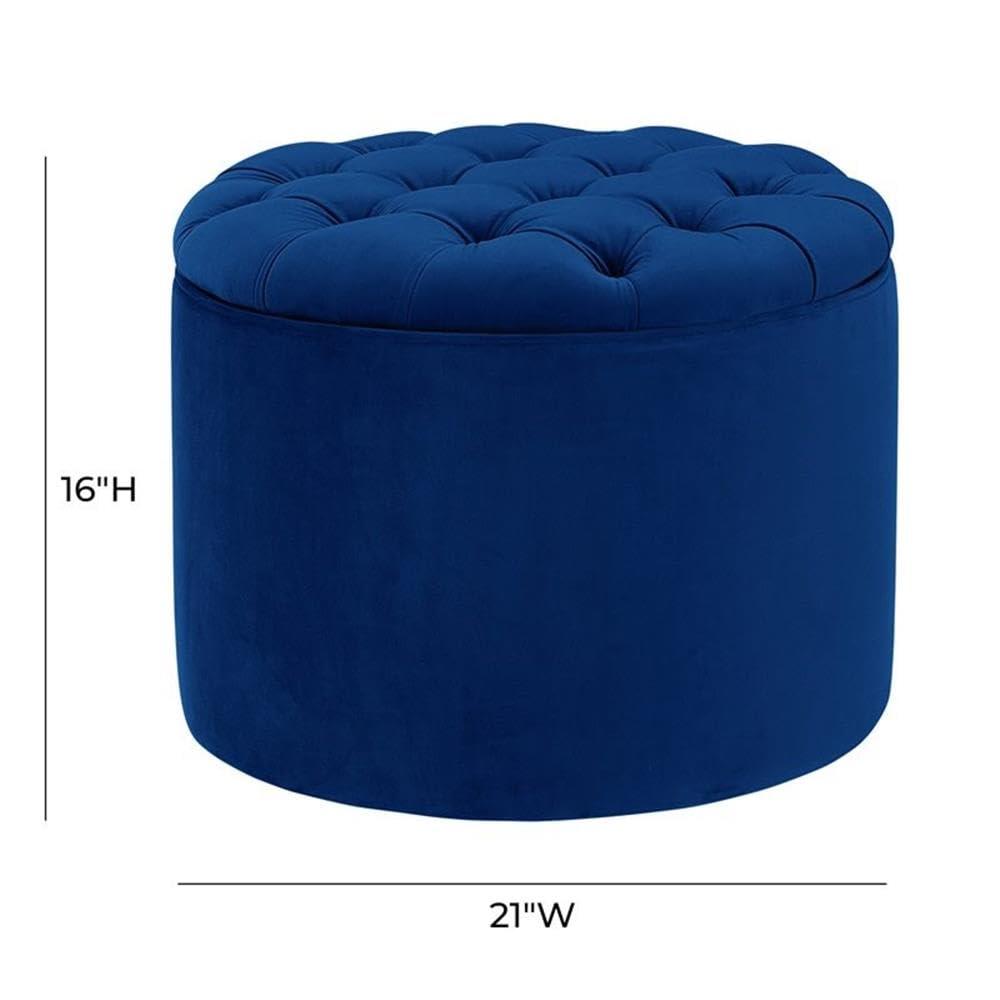 WTYNKAE Queen Velvet  Ottoman  Navy Blue