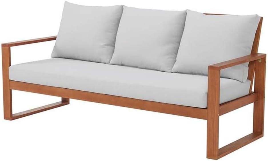 Alaterre Furniture Grafton Eucalyptus 3-Seat Outdoor Bench, Natural