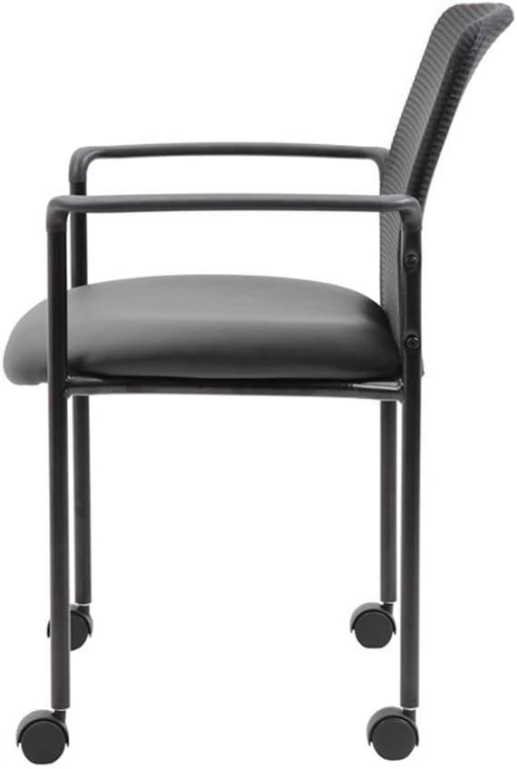 Mesh Guest Chair with Fixed Arms & Metal Frame - Boss Office Products: Stackable, Breathable Back