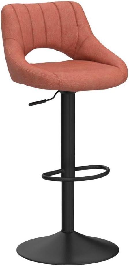 HOMCOM Modern Bar Stools Set of 2 Swivel Bar Height Barstools Chairs with Adjustable Height, Round Heavy Metal Base, and Footrest, Brown