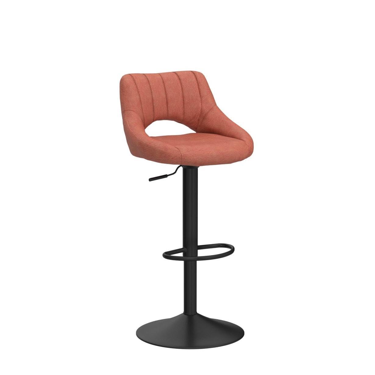 HOMCOM Modern Bar Stools Set of 2 Swivel Bar Height Barstools Chairs with Adjustable Height, Round Heavy Metal Base, and Footrest, Brown