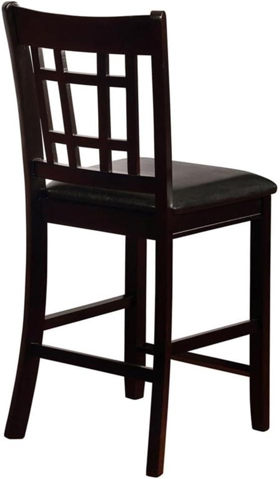 Monarch Specialties Lavon Upholstered Counter Height Stools Black and Espresso (Set of 2)