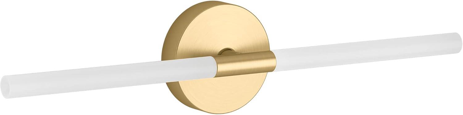 Brushed Moderne Brass Dimmable Direct Wired Wall Sconce