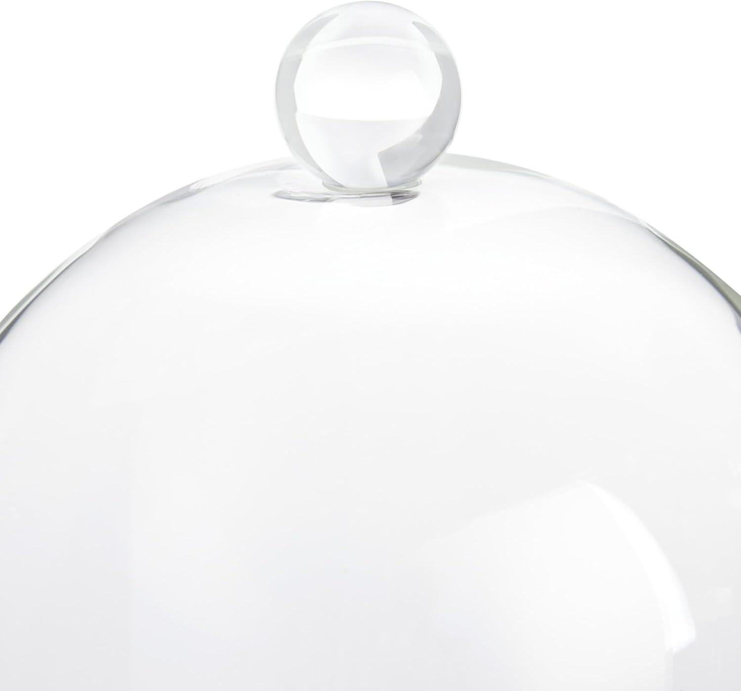 Farmlyn Creek 11 Inch Cloche Glass Dome with Base for Plants, Food, and Candles, 5.1 x 5.1 x 10 in