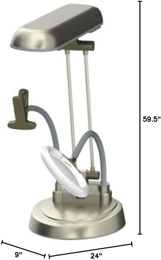 OttLite Ultimate 3-in-1 Craft Lamp, Built-in Outlet, Adjustable Neck, Magnifier & Versatile Height