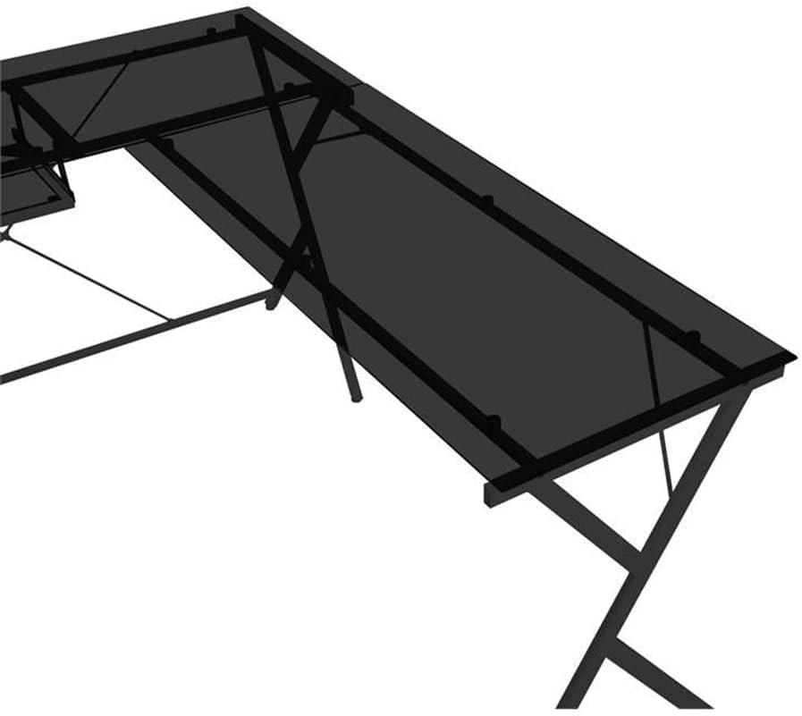 Dazenus Computer Desk in Black Glass & Black Finish OF00046