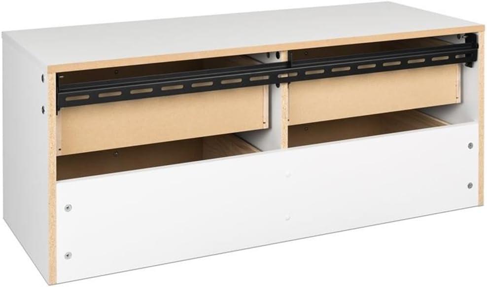 Floating 4 Drawers Dresser White - Prepac: Wall Mounted, Space-Saving Storage, Easy to Assemble