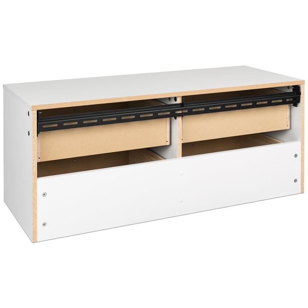 Floating 4 Drawers Dresser White - Prepac: Wall Mounted, Space-Saving Storage, Easy to Assemble