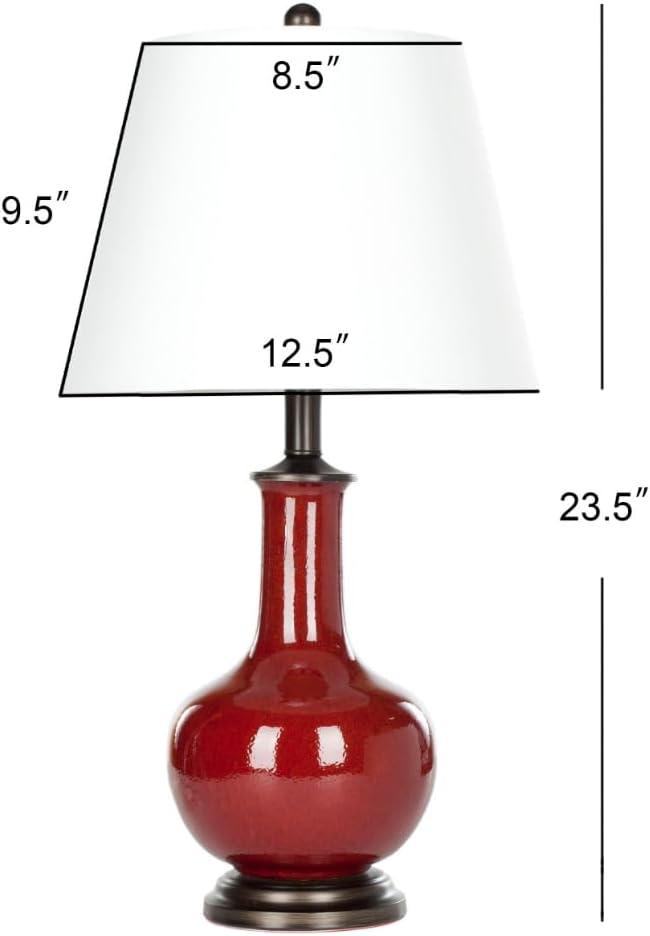 Carolanne Ceramic Lamp (Set of 2) - Red - Safavieh