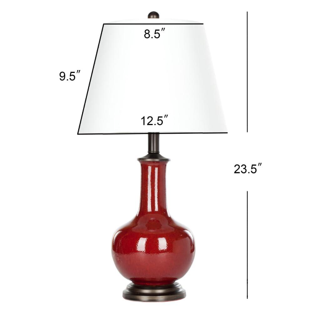 Carolanne Ceramic Lamp (Set of 2) - Red - Safavieh