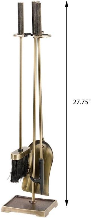 Modern Ember Modern Ember Harper Fireplace Tool Set - Includes Brush, Shovel, Fire Poker and Stand - Steel