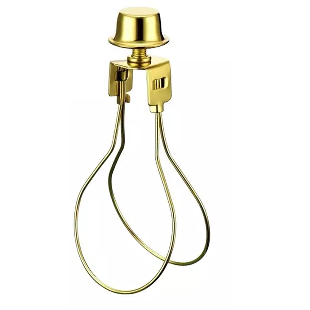 Creative Hobbies Lamp Shade Light Bulb Clip Adapter Clip on with Shade Attaching Finial Top, Gold Color