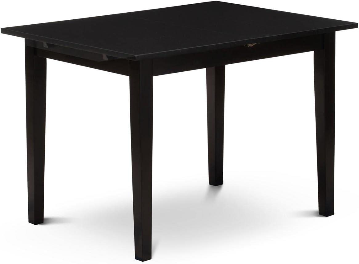 Norden Extendable Black Wood Rectangular Dining Table for Four