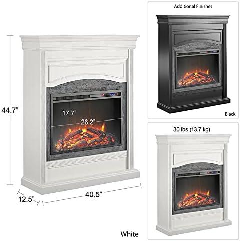 Lamont Black Electric Fireplace with 11 Heat Settings