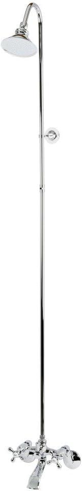 Kingston Brass Vintage Two-Handle 2-Hole Wall Mount Clawfoot Tub Faucet Package with Shower Combo