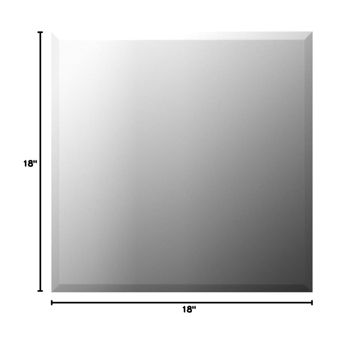 Fab Glass and Mirror Frameless Square Beveled Wall Mirror