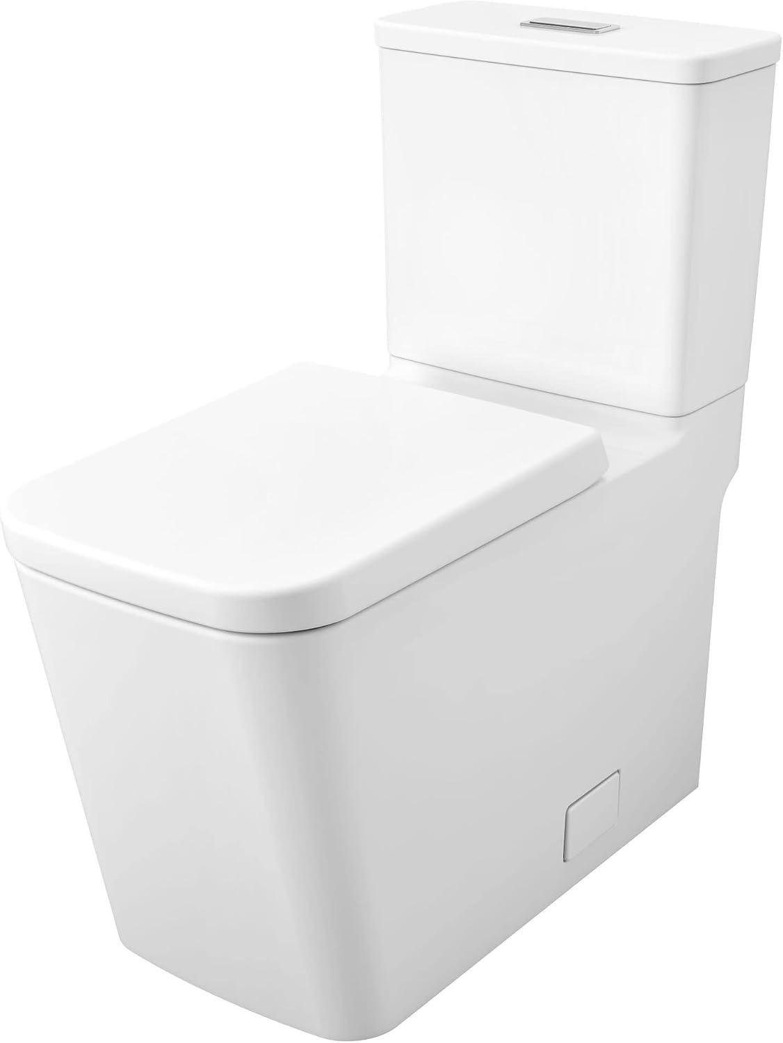 Alpine White Dual Flush Elongated Modern Toilet with Seat