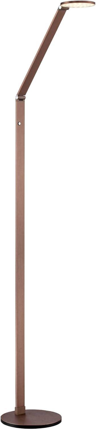 Possini Euro Design Magnum Modern Task Floor Lamp 61" Tall French Bronze Brown Metal LED Adjustable for Living Room Reading Bedroom Office House Home