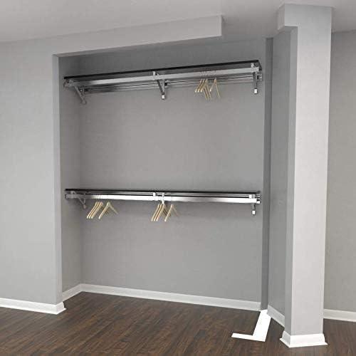 Espresso Double Hang Closet System with Wood Shelves