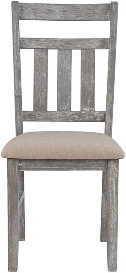 Linon Turino Wood Dining Side Chair in Weathered Gray (Set of 2)