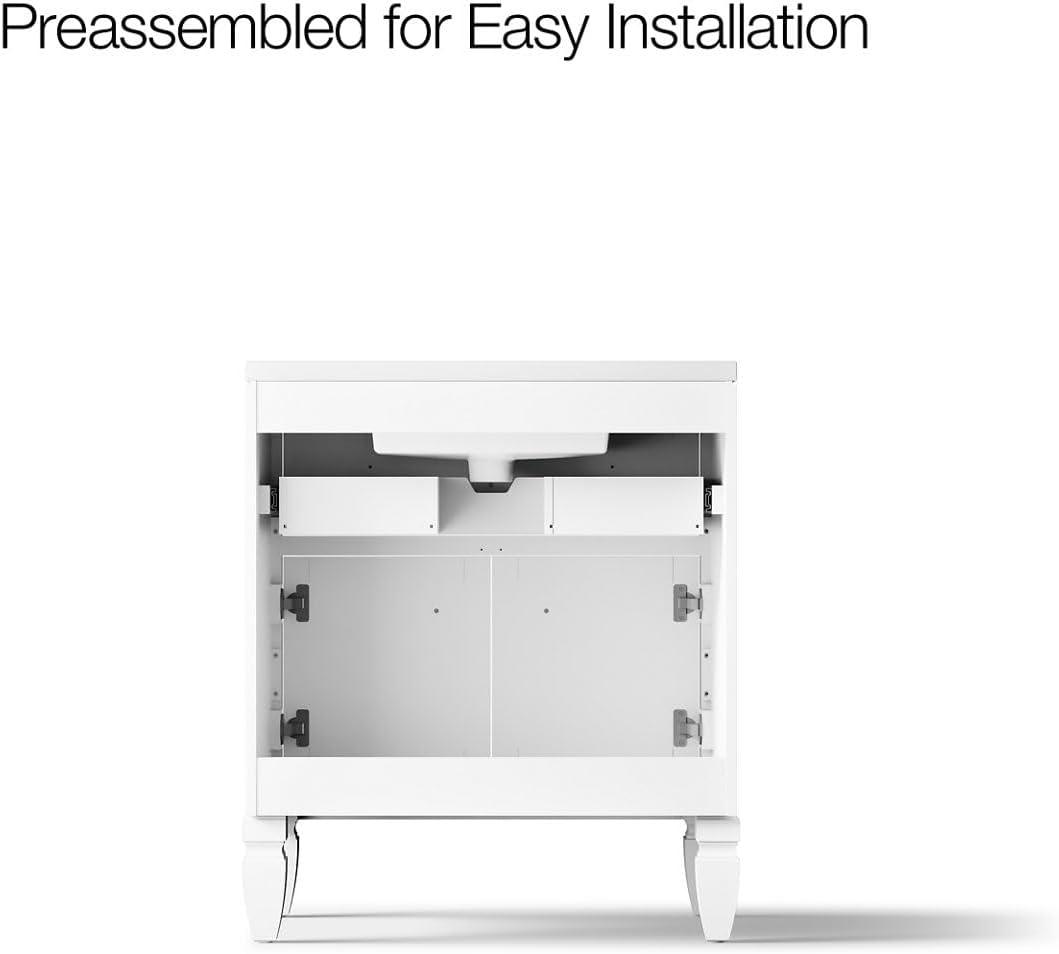 Hearthaven 30'' Free Standing Single Bathroom Vanity Cabinet with Sink and Quartz Top