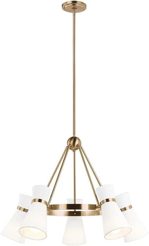 Generation Lighting Clark 5 -Light Satin Brass Transitional For Use in Dining Rooms, Foyers, Living Rooms Chandelier