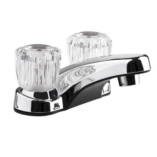 Dura Faucet Lavatory Faucet with Crystal Acrylic Knobs for RV Bathroom - Chrome Polished