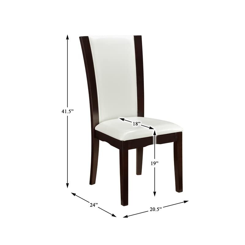 Lexicon Wood and Faux Leather Dining Room Side Chair in Espresso (Set of 2)