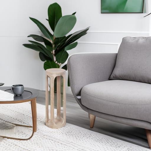 Kate and Laurel Dahl Round Wood Drink Table, 8x8x23, White