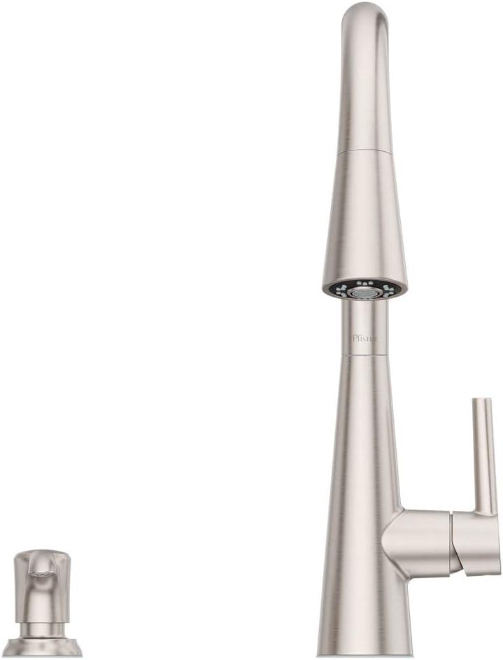 Pfister Pfister Barulli 1-Handle Pull-Down Matte Black Kitchen Faucet with Soap Dispenser F-529-7BARGS