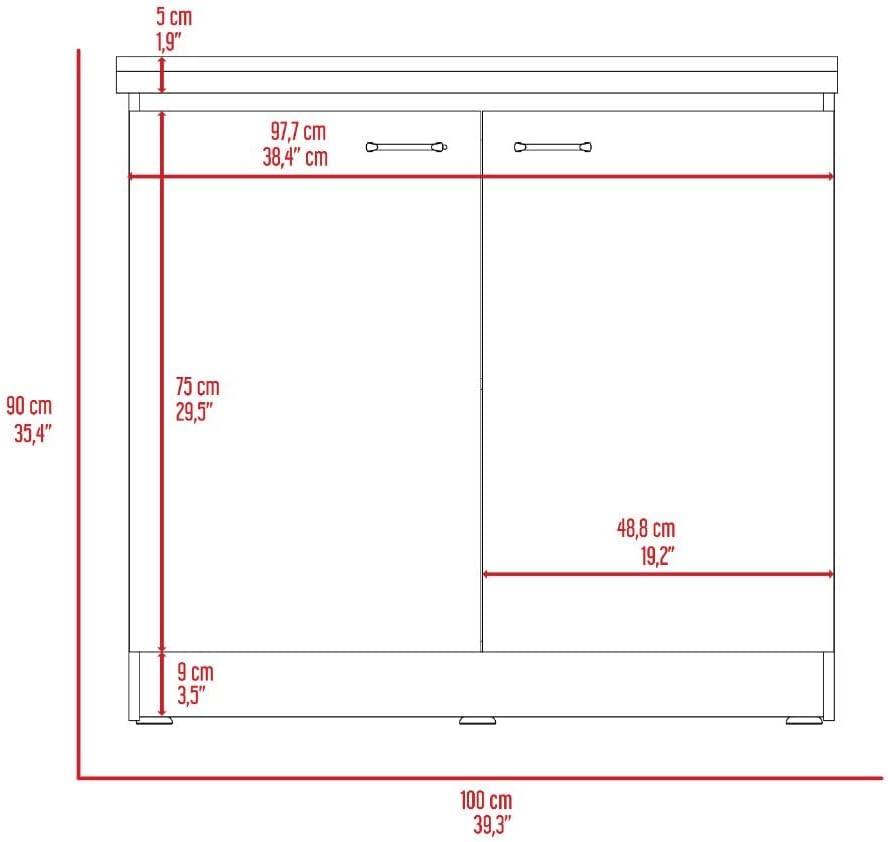 TUHOME Napoles Utility Sink Cabinet With Integrated Steel Sink