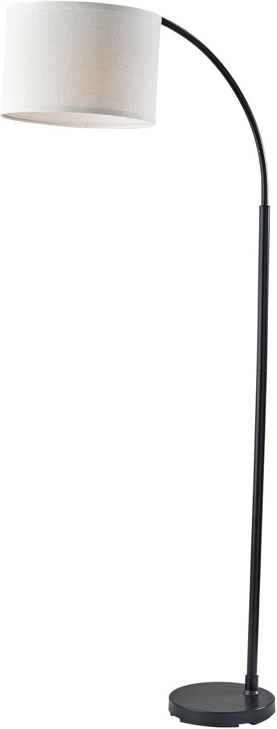 Adesso Jace Floor Lamp Black: Adjustable Arc, Overhead Reading Light, ETL Listed, Modern Design