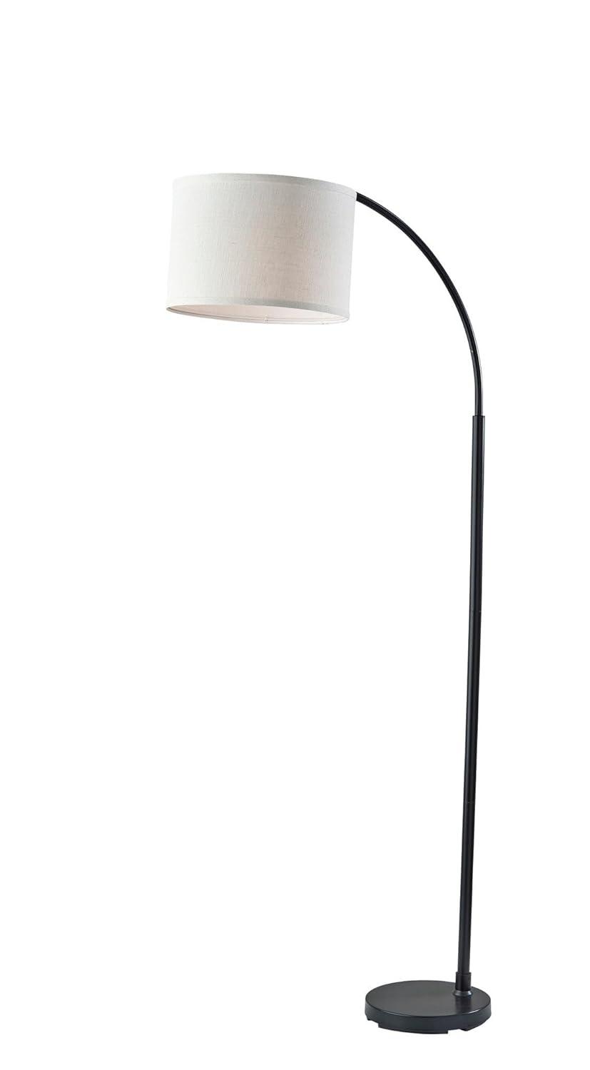 Adesso Jace Floor Lamp Black: Adjustable Arc, Overhead Reading Light, ETL Listed, Modern Design