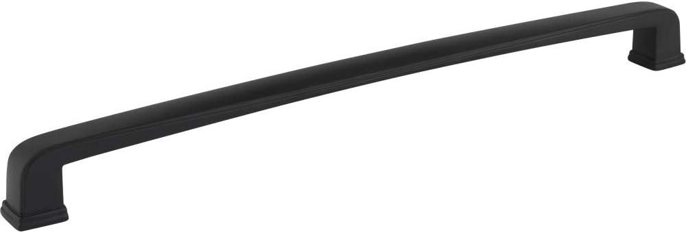 12" Center-To-Center Matte Black Square Milan 1 Appliance Handle