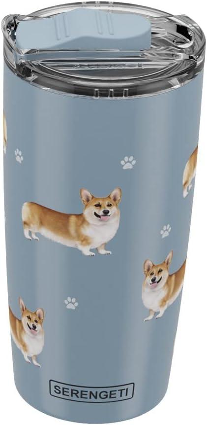 Welsh Corgi SERENGETI 16 Oz. Stainless Steel, Vacuum Insulated Tumbler with Spill Proof Lid - 3D Print - Insulated Travel mug for Hot or Cold Drinks (Welsh Corgi Tumbler)