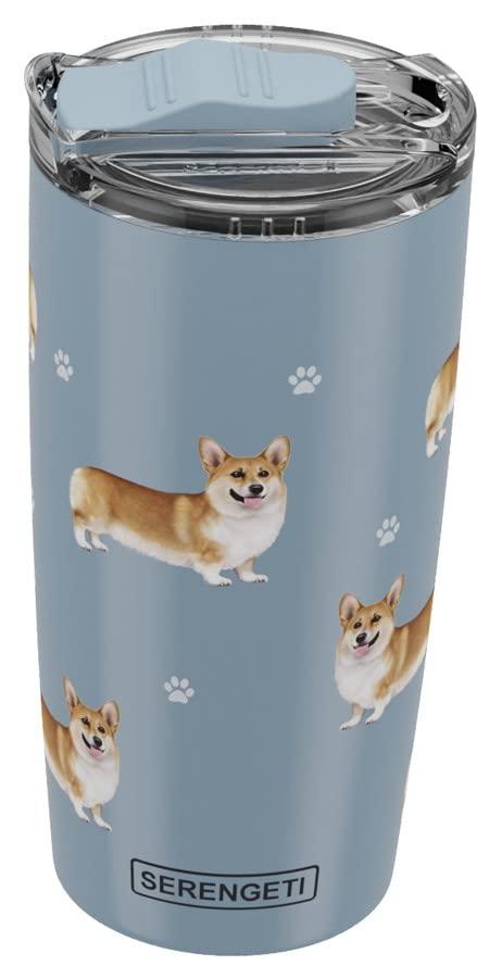 Welsh Corgi SERENGETI 16 Oz. Stainless Steel, Vacuum Insulated Tumbler with Spill Proof Lid - 3D Print - Insulated Travel mug for Hot or Cold Drinks (Welsh Corgi Tumbler)