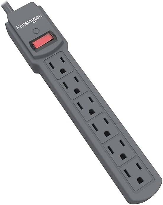 Kensington Guardian Power Strips: 6 Outlet, 4-Foot Cord (Black/Grey)