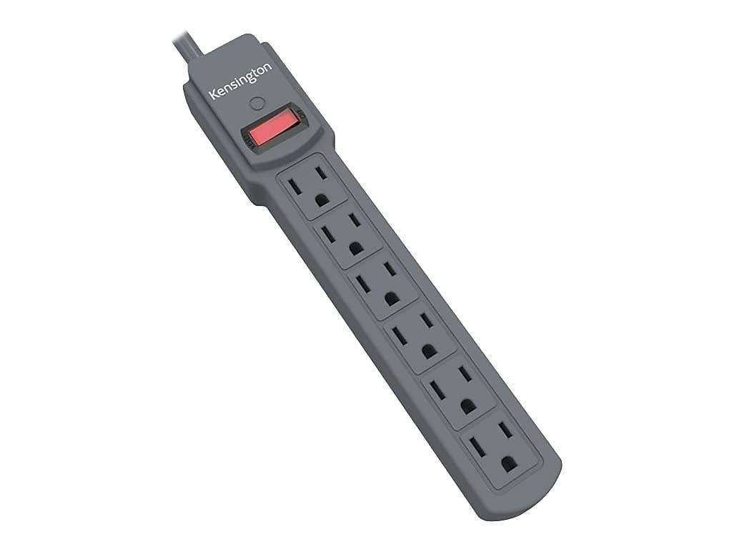 Kensington Guardian Power Strips: 6 Outlet, 4-Foot Cord (Black/Grey)