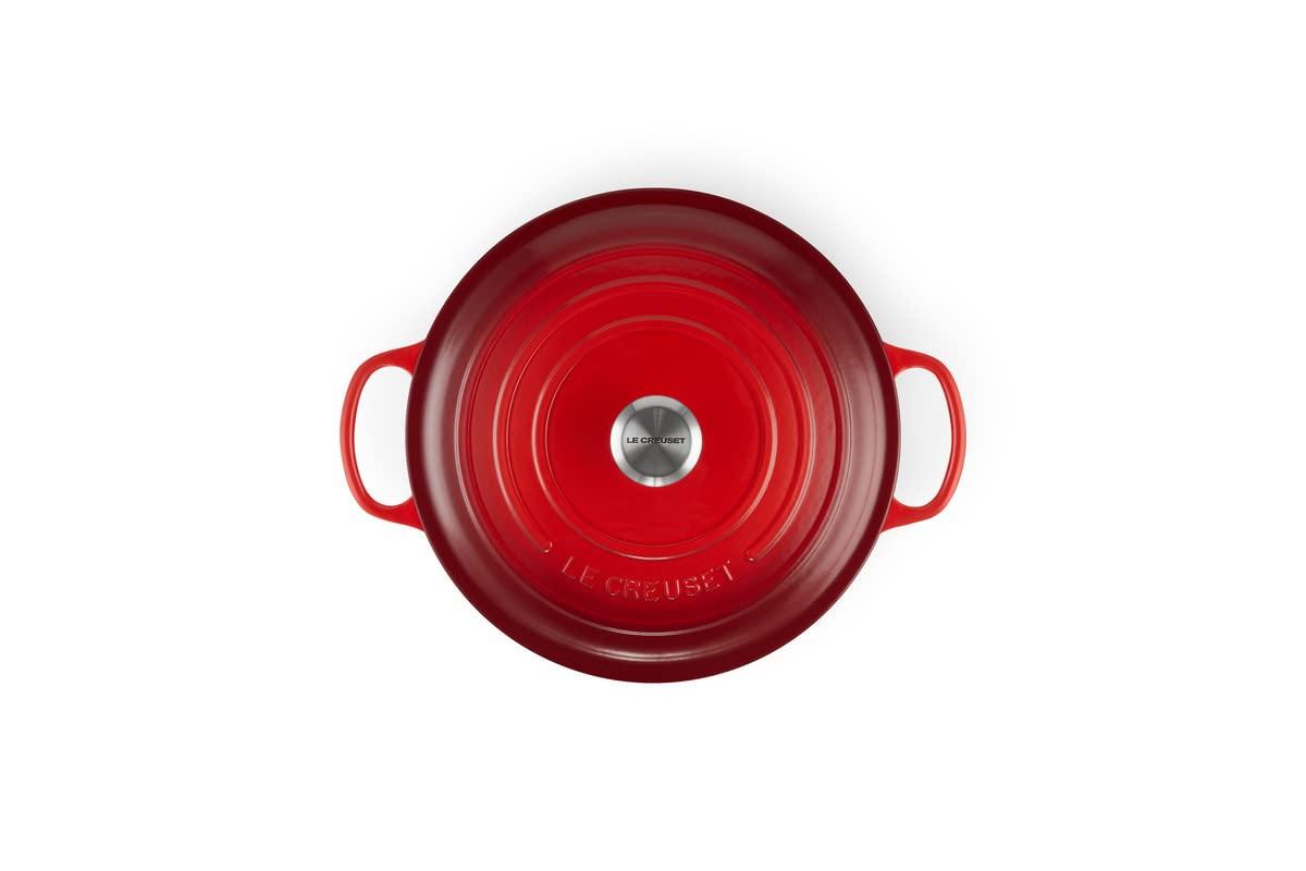 Cerise Enameled Cast Iron Round Dutch Oven, 6.75 qt