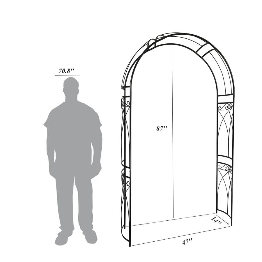 OUTOUR 87'' H x 14'' W Iron Arched Trellis